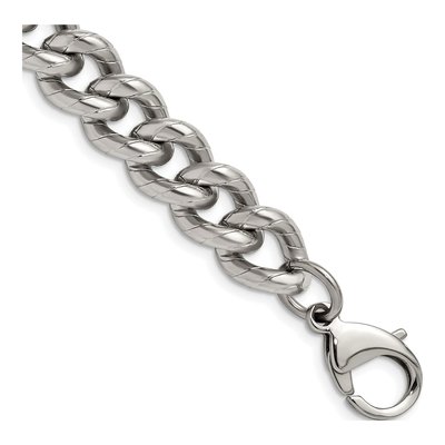 Stainless Steel 14.5mm Curb Chain Bracelet
