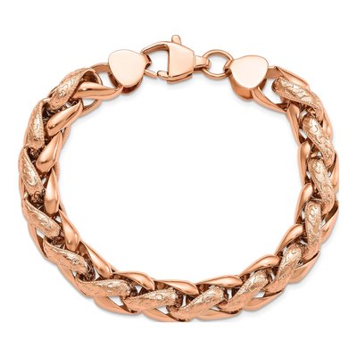 Stainless Steel 9mm IP Wheat Chain Bracelet – view 4