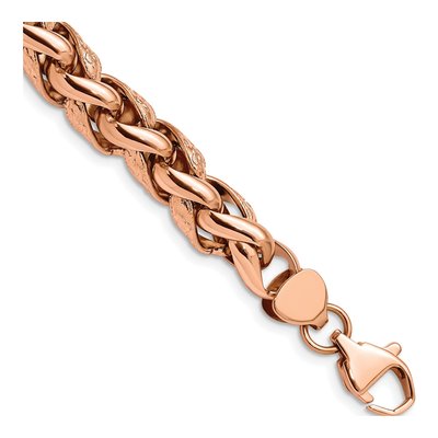 Stainless Steel 9mm IP Wheat Chain Bracelet