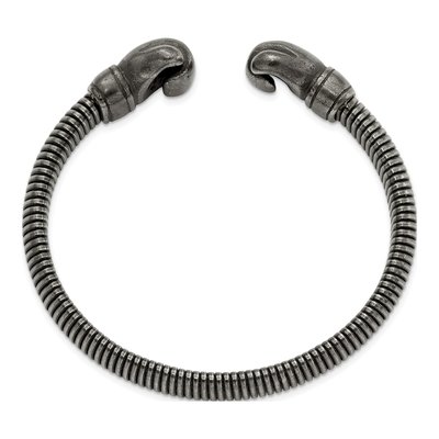 Stainless Steel Gunmetal Boxing Gloves Cuff Bracelet – view 3