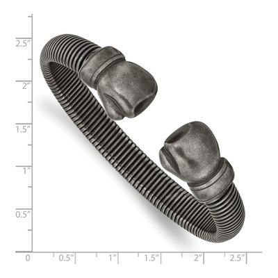 Stainless Steel Gunmetal Boxing Gloves Cuff Bracelet – view 4