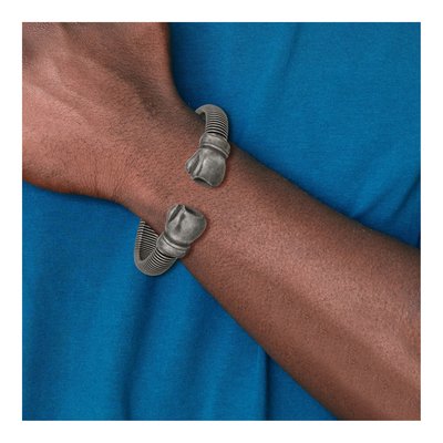 Stainless Steel Gunmetal Boxing Gloves Cuff Bracelet – view 5