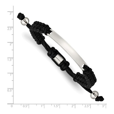 Stainless Steel Black Nylon Adjustable ID Bracelet – view 3