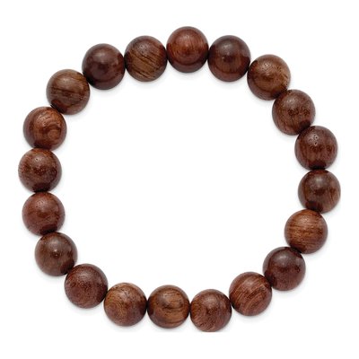 Padauk Wood Beaded Stretch Bracelet – view 2