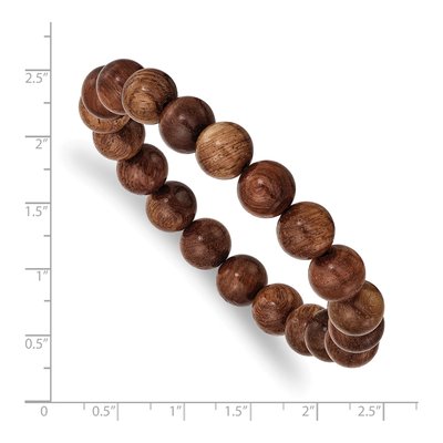 Padauk Wood Beaded Stretch Bracelet – view 3