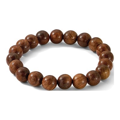 Padauk Wood Beaded Stretch Bracelet – view 5