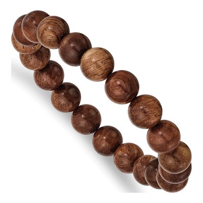 Padauk Wood Beaded Stretch Bracelet