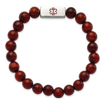 Stainless Steel Medical ID Stretch Bracelet – view 2