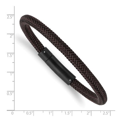 Stainless Steel Black Brown Wire Bangle Bracelet – view 4