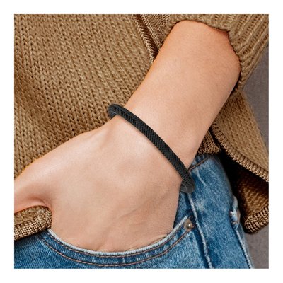 Stainless Steel Woven Wire Bangle Bracelet – view 5
