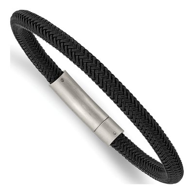 Stainless Steel Woven Wire Bangle Bracelet