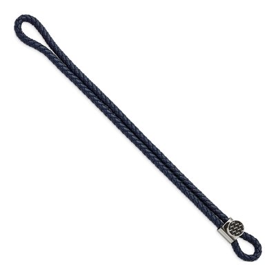 Stainless Steel Navy Leather Bracelet – view 3