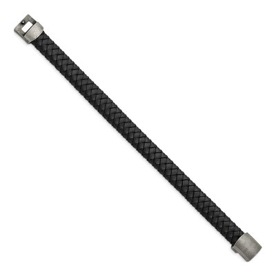 Stainless Steel Braided Leather Bracelet – view 3