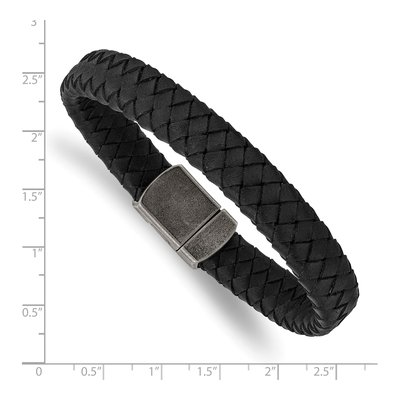 Stainless Steel Braided Leather Bracelet – view 4