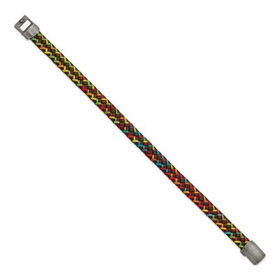 Stainless Steel Braided Brown Leather Bracelet – view 3