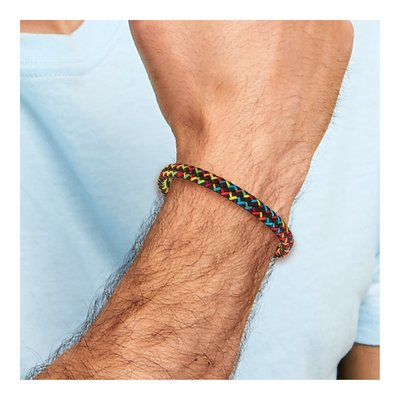 Stainless Steel Braided Brown Leather Bracelet – view 7