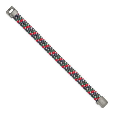 Stainless Steel Multi-Color Leather Bracelet | Chisel – view 2
