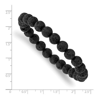 8mm Volcanic Rock Agate Stretch Bracelet – view 3