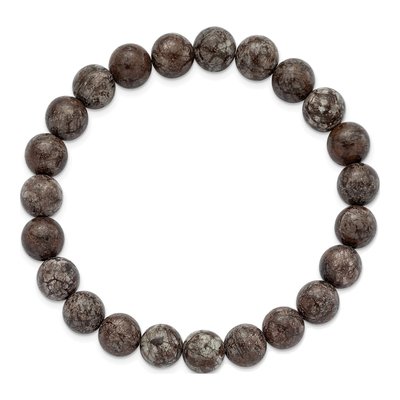 Grey Snowflake Agate Stretch Bracelet – view 2