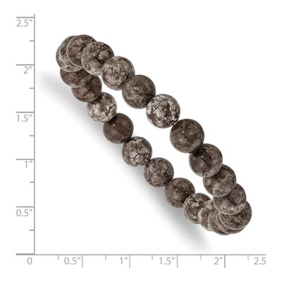 Grey Snowflake Agate Stretch Bracelet – view 3