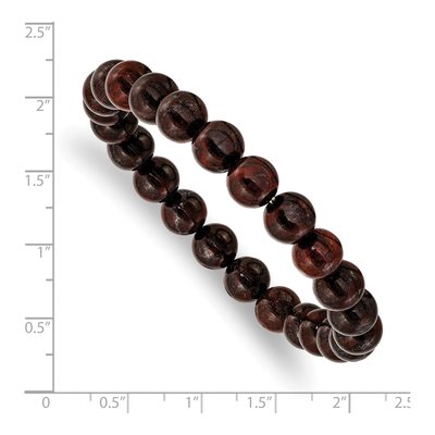 Red Agate Beaded Stretch Bracelet, 8mm – view 3