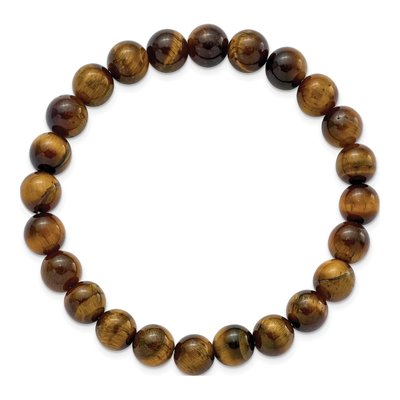 Yellow Tiger's Eye Beaded Stretch Bracelet – view 2