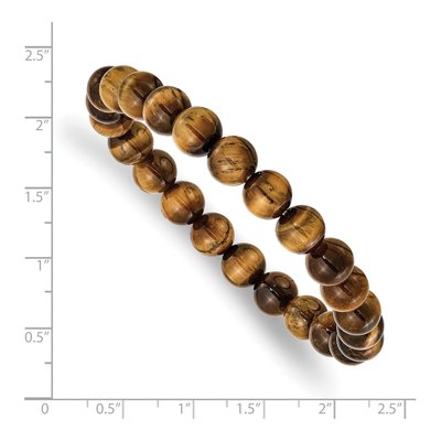 Yellow Tiger's Eye Beaded Stretch Bracelet – view 3