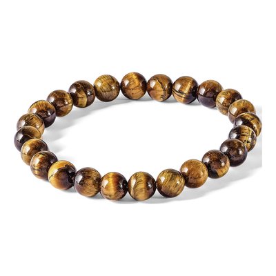 Yellow Tiger's Eye Beaded Stretch Bracelet – view 5