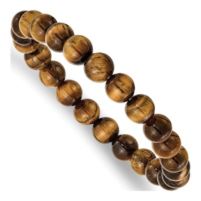 Yellow Tiger's Eye Beaded Stretch Bracelet