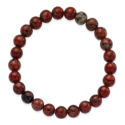 8mm Red Agate Stretch Bracelet – view 2