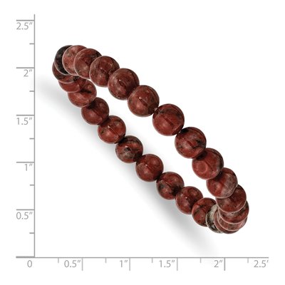 8mm Red Agate Stretch Bracelet – view 3