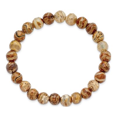 8mm Agate Beaded Stretch Bracelet – view 2