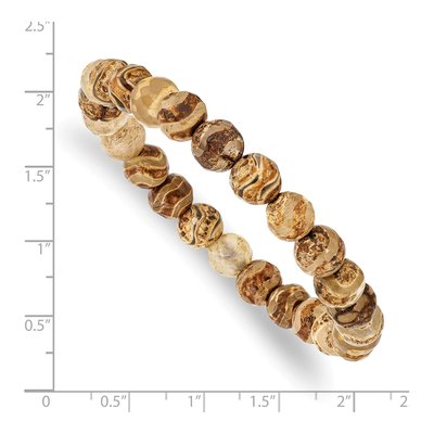 8mm Agate Beaded Stretch Bracelet – view 3