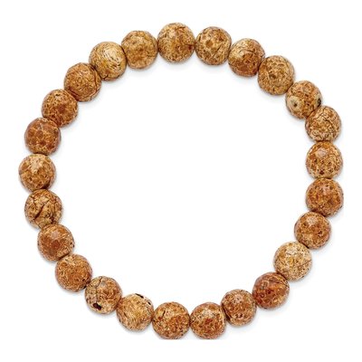 Picture Stone Agate Stretch Bracelet, 8mm – view 2