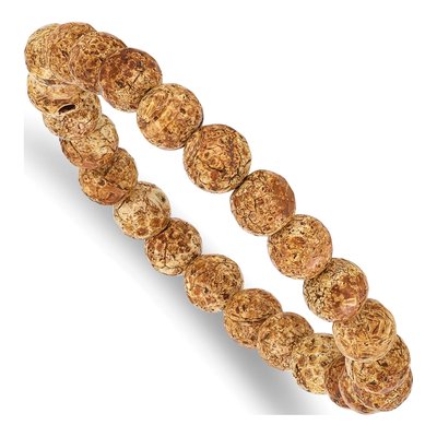 Picture Stone Agate Stretch Bracelet, 8mm