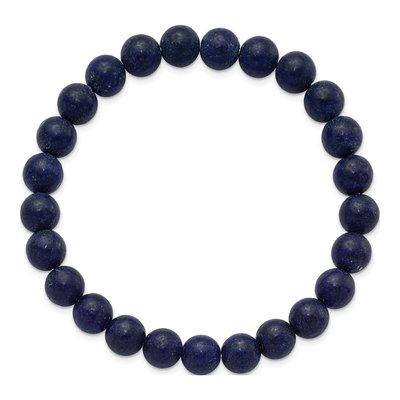 8mm Lapis Agate Beaded Stretch Bracelet – view 2