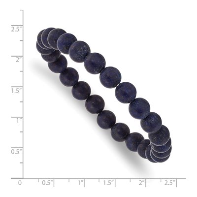 8mm Lapis Agate Beaded Stretch Bracelet – view 3