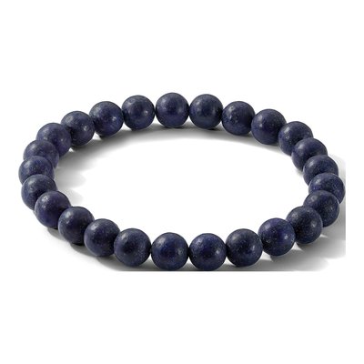 8mm Lapis Agate Beaded Stretch Bracelet – view 5