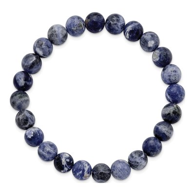 8mm Sodalite Agate Beaded Stretch Bracelet – view 2
