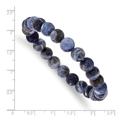 8mm Sodalite Agate Beaded Stretch Bracelet – view 3
