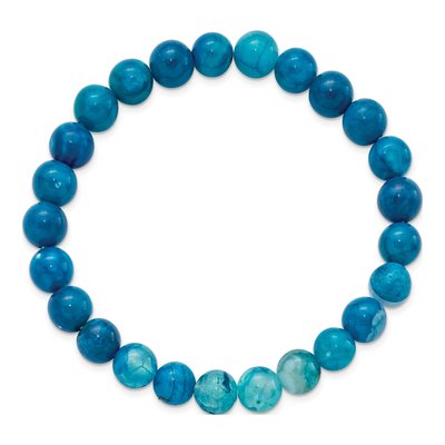 Blue Fire Agate Beaded Stretch Bracelet – view 2