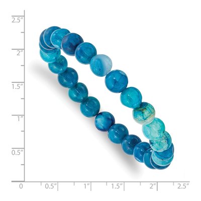 Blue Fire Agate Beaded Stretch Bracelet – view 3