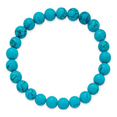 8mm Blue Turquoise Agate Stretch Bracelet – view 2