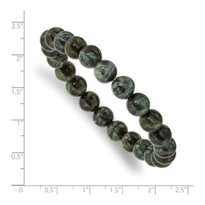 Green Agate Beaded Stretch Bracelet 8mm – view 3