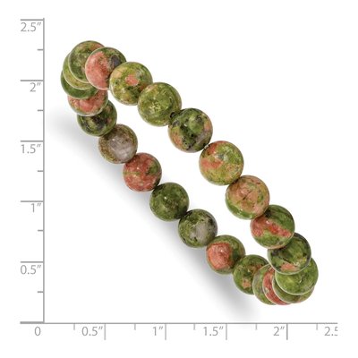 8mm Unakite Agate Stretch Bracelet – view 3
