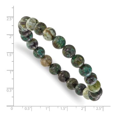 African Pine Agate Stretch Bead Bracelet – view 3