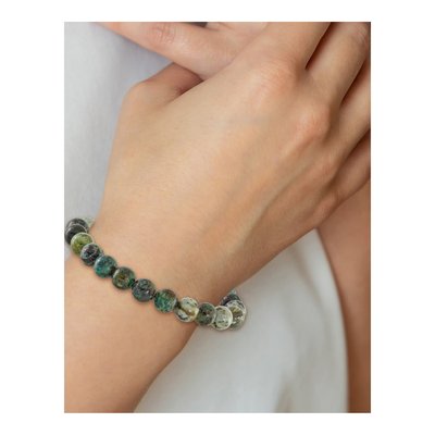 African Pine Agate Stretch Bead Bracelet – view 4