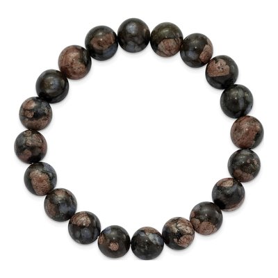Black & Brown Agate Stretch Bracelet – view 2