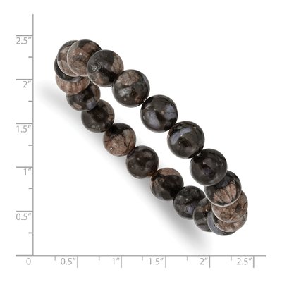 Black & Brown Agate Stretch Bracelet – view 3