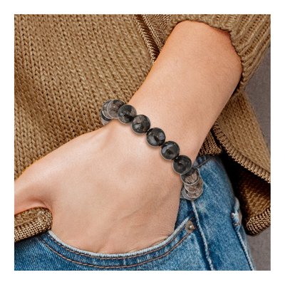 Black & Brown Agate Stretch Bracelet – view 4